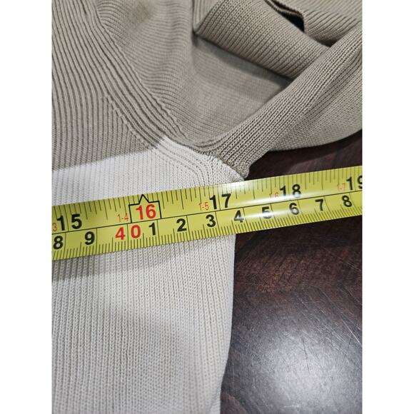 Ann Taylor 100% Silk Striped Beige Tan White Cardigan Sweater Women's Size S - Picture 4 of 7